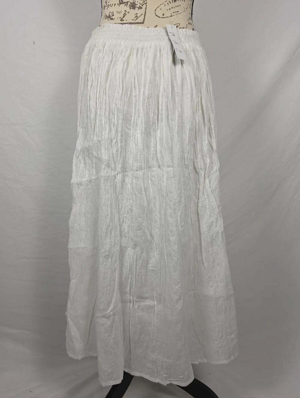 NWT Chaudry KC White Cotton Gauze Maxi Skirt Boho Peasant Festival Flowy - M - Picture 3 of 6